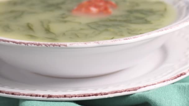 Caldo Verde Popular Soup Portuguese Cuisine Traditional Ingredients Caldo Verde — Stock Video