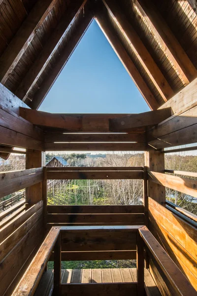 Fågel observation tower interiör — Stockfoto