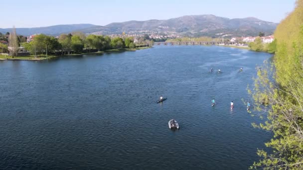 Ponte Lima Portugal April 2018 Römische Brücke Über Den Rio — Stockvideo