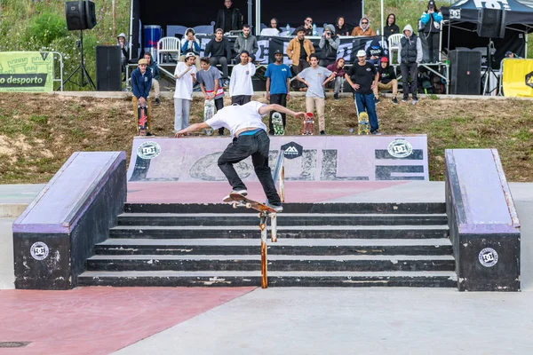 Бруно Сенра во время первого этапа DC Skate Challenge — стоковое фото