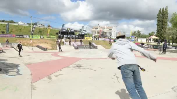 Loule Portugal Апреля 2018 Года Тренировка Фигуристов Время Этапа Skate — стоковое видео