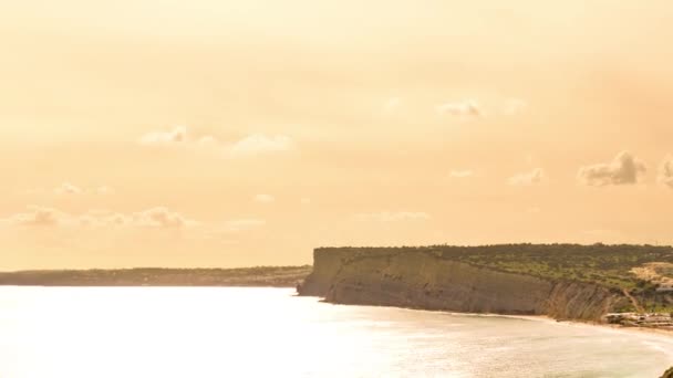 Sunset Cliffs Beaches Atlantic Ocean Lagos Algarve Portugal — Stock Video