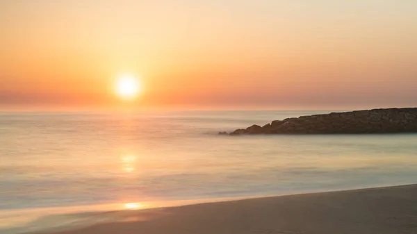 Furadouro Beach Portugália Napnyugtakor Táj — Stock Fotó