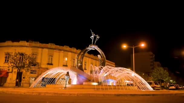 ヨーロッパでポルトガルのアルガルヴェで Loule の古い町の夜 Loule ポルトガル 2018年 月年頃 — ストック動画