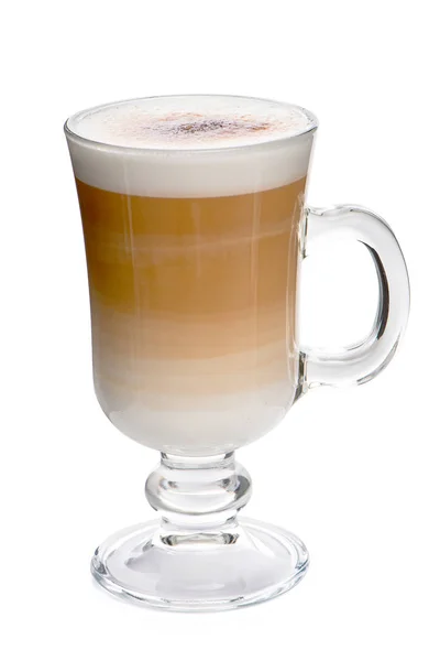 Glas Tasse Mix Latte Kaffee-Schaum — Stockfoto