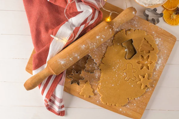 Roher Teig für Weihnachtsplätzchen — Stockfoto