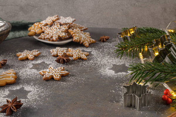 Рождественское печенье на кухне
 