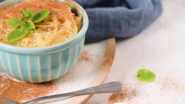Aletria Classic Portuguese Vermicelli Pudding Traditionally Served Christmas Time One — Stock Video