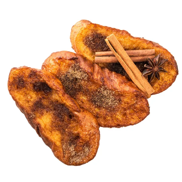 Tradicional Navidad Rabanadas Torrijas Españolas Aisladas Sobre Fondo Blanco — Foto de Stock