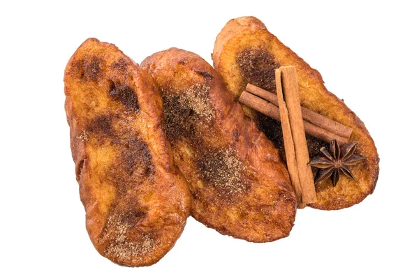 Traditionell Jul Rabanadas Spanska Torrijas Isolerad Vit Bakgrund — Stockfoto