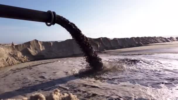 Ovar Portugal May Portuguese Environment Agency Carrying Out Sediment Transposition — Stock Video