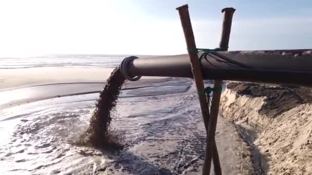 Innføring Sedimentinnarbeiding Atlanterhavet Optimalisere Den Hydrodynamiske Balansen Ovar Portugal – stockvideo