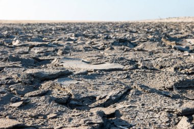 Çatlamış toprak, kuraklıkta toprak, toprak dokusu ve kuru çamur, kuru toprak..