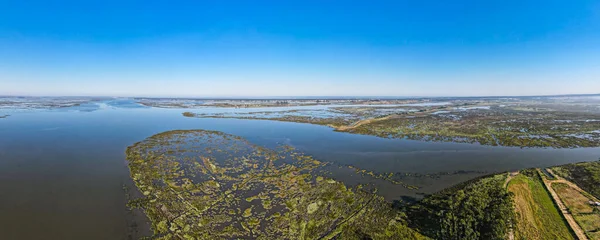 葡萄牙阿韦罗Aveiro湖附近Puxadouro的空中景观 — 图库照片