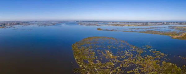 Widok Lotu Ptaka Puxadouro Pobliżu Laguny Aveiro Ovar Aveiro Portugalia — Zdjęcie stockowe