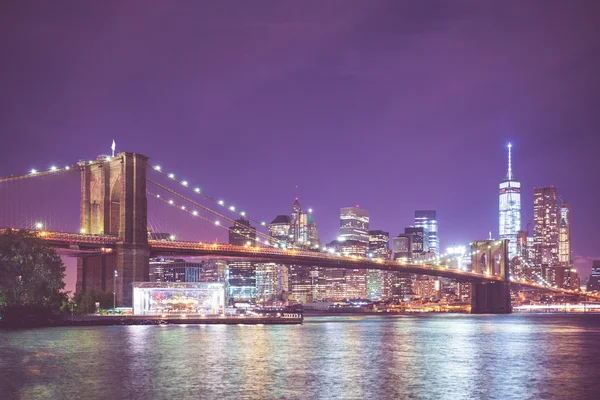 Винтажный Бруклинский мост — стоковое фото