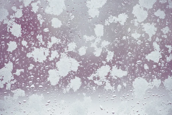 눈 덮인 겨울 창 — 스톡 사진