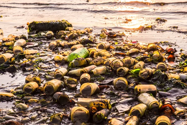 Pollution déchets plage — Photo