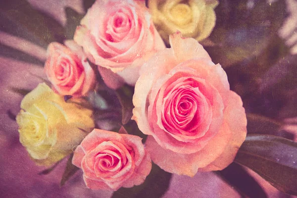 テクスチャのバラ花束 — ストック写真