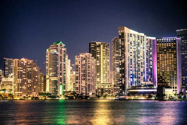 Miami Skyline Night — Stock Photo, Image