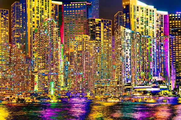 Miami abstrakt konstnärliga Skyline — Stockfoto