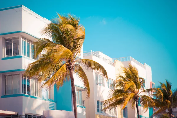 Art déco et palmiers de South Beach — Photo