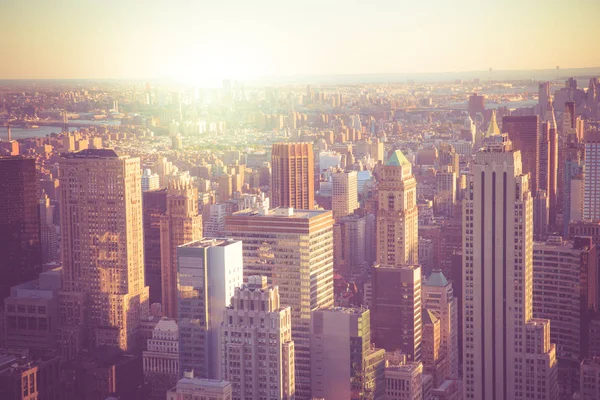 Pôr do sol da cidade de Nova york — Fotografia de Stock