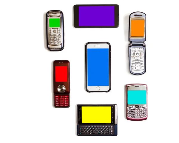 Colorful Screen Phones — Stock Photo, Image