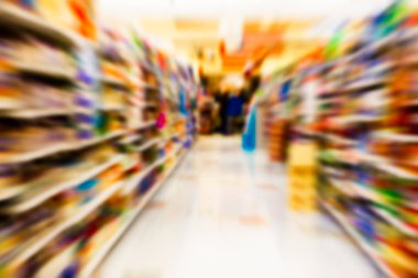 Süpermarket bakkal koridor bulanıklık