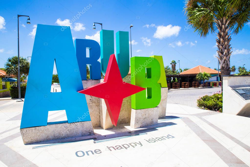 Colorful Aruba Welcome Sign