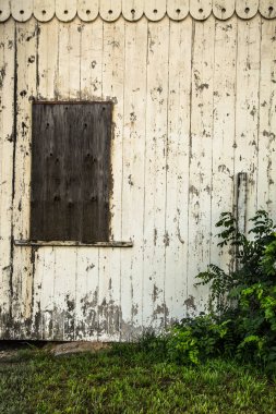 Terk edilmiş beyaz Barn duvar