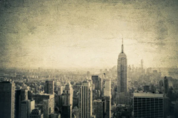 Artistique Vintage Peinture New York City Skyline Avec Texture — Photo