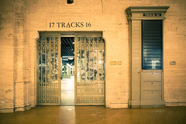 Grand Central Terminal Station New York City Syn Tåget Spårar — Stockfoto