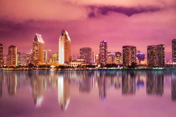 Vacker Solnedgång Utsikt Över San Diego Kalifornien Skyline — Stockfoto