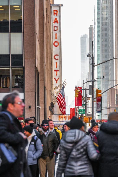 Nueva York City Diciembre 2018 Escena Callejera Navidad Con Mucha —  Fotos de Stock