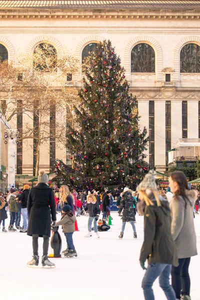 New York City December 2018 Uitzicht Bryant Park Tijdens Kerstvakantie — Stockfoto