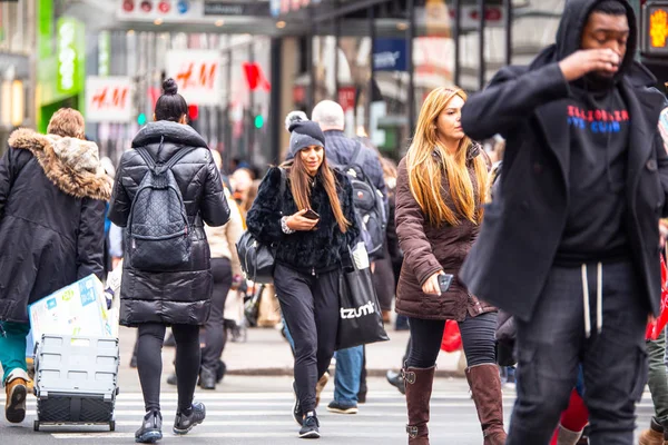 Nueva York City Diciembre 2018 Vida Ciudad Escena Callejera Con — Foto de Stock