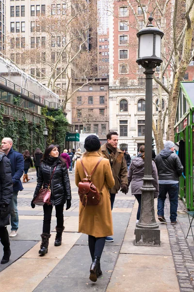 New York City Dicembre 2017 Scena Dallo Storico Bryant Park — Foto Stock