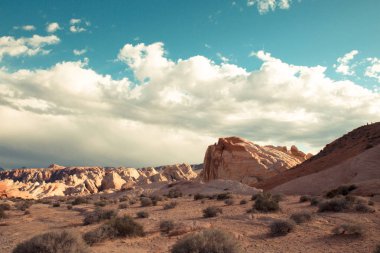Nevada 'daki Ateş Vadisi Eyalet Parkı' ndan güzel jeolojik kaya oluşumları.