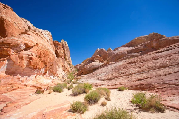 Piękne Geologiczne Formacje Skalne Parku Stanowego Dolina Ognia Nevadzie — Zdjęcie stockowe