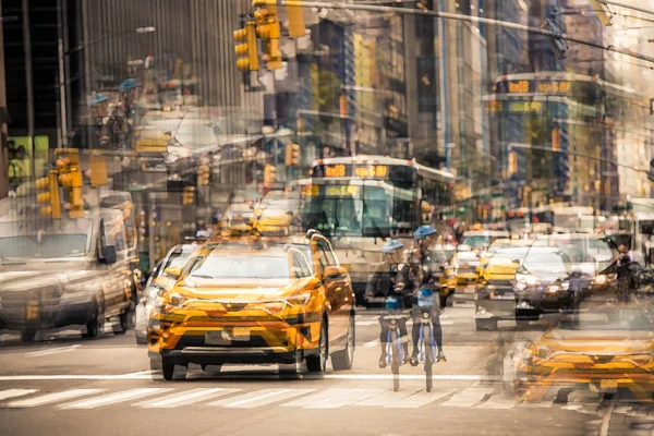 Oryginalna Grafika New York City Street Scene Photo Manipulation — Zdjęcie stockowe