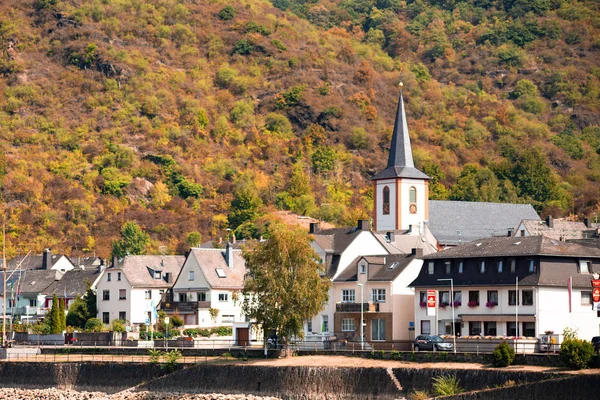 Kestert Almanya Nın Güzel Köyü Ren Nehri Boyunca Görüldü — Stok fotoğraf