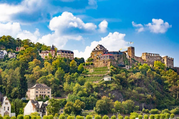 Historic Rheinsfels Castle Sankt Goar Germany Seen Rhine River — Stock Photo, Image