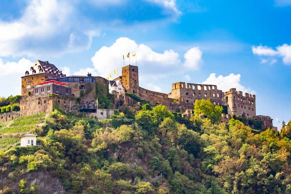 Castillo Histórico Rheinsfels Sankt Goar Alemania Visto Desde Río Rin —  Fotos de Stock