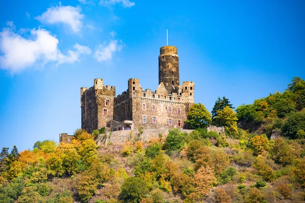 Castillo Histórico Maus Sankt Goar Alemania Visto Desde Río Rin —  Fotos de Stock