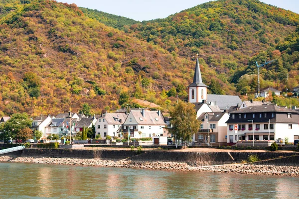 Beautiful Village Kestert Germany Seen Rhine River — Stock Photo, Image