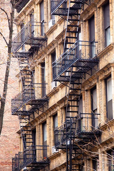 Vista Dos Prédios Apartamentos Nova York — Fotografia de Stock