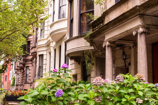 Beautiful Row New York City Brownstone Homes — 图库照片