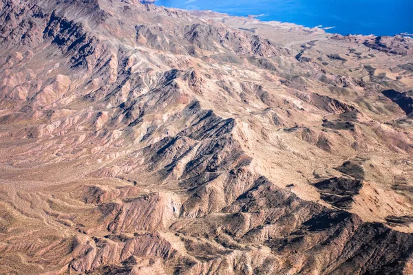 美国西部上空有地形的航空摄影 — 图库照片