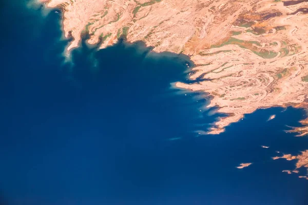 Fotografía Aérea Sobre Nevada Con Formas Terrestres Lago Mead —  Fotos de Stock